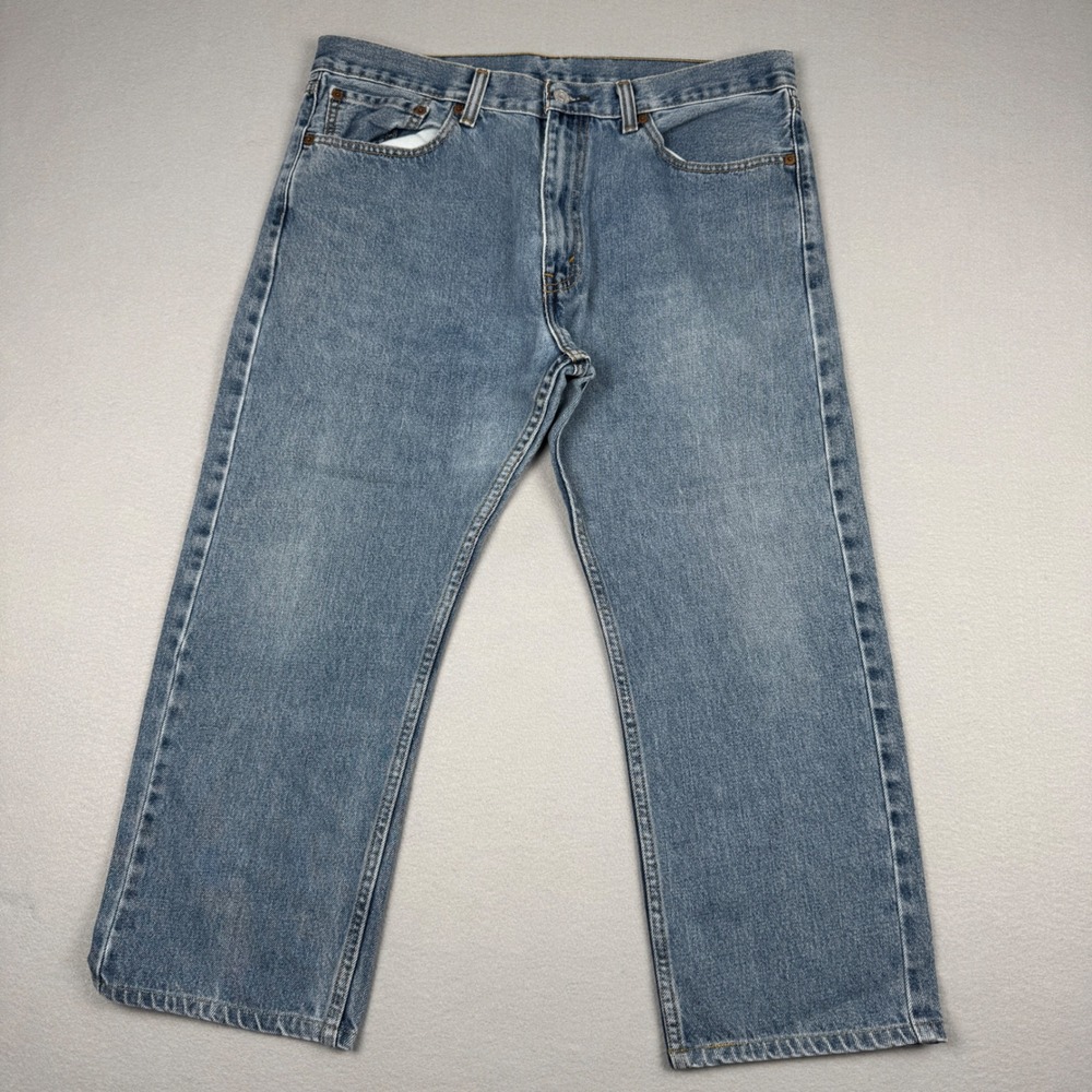 Levis 505‎ Regular Fit Jeans Mens 36x29 (36x25) Medium Wash Blue Straight Leg